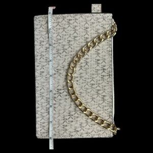 Michael Kors Beige Clutch with Gold Chain